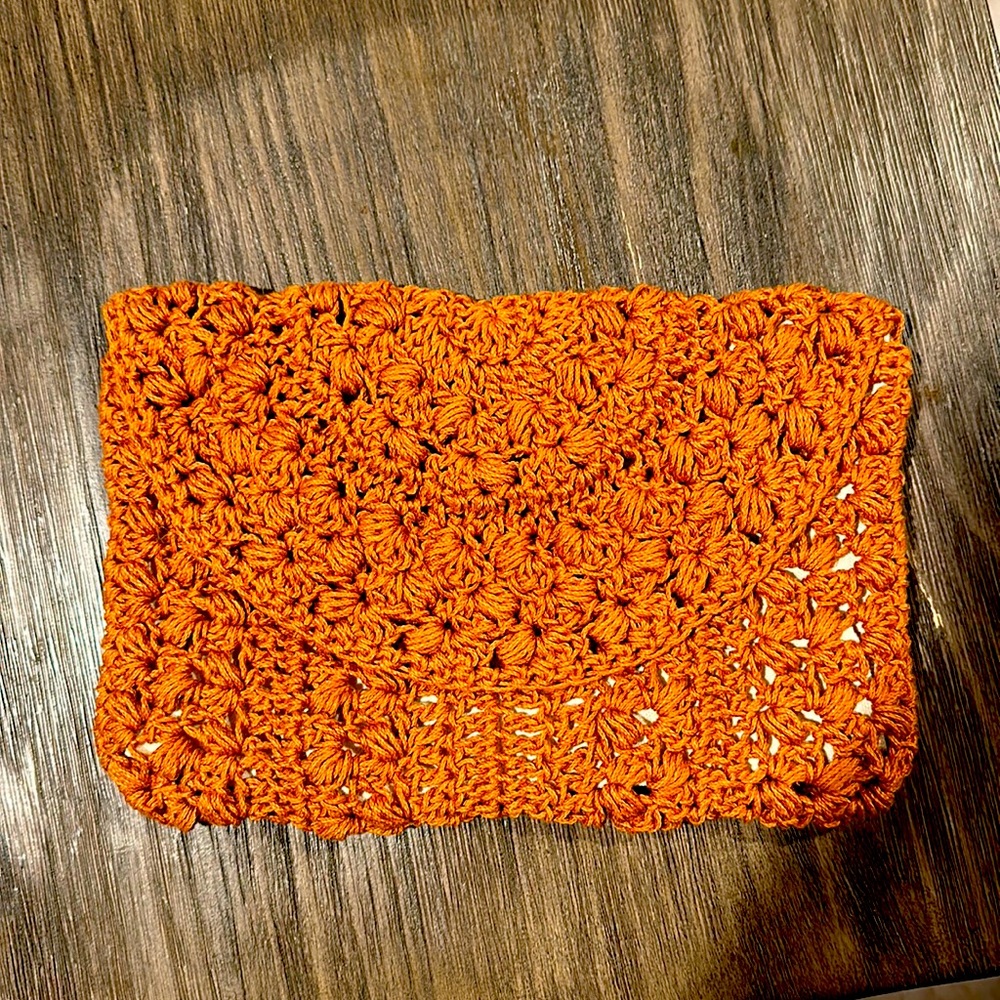 Cabana Clutch Bag, fall pumpkin color , 9x6, zipper